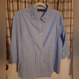 Striped wrinkle free cotton shirt